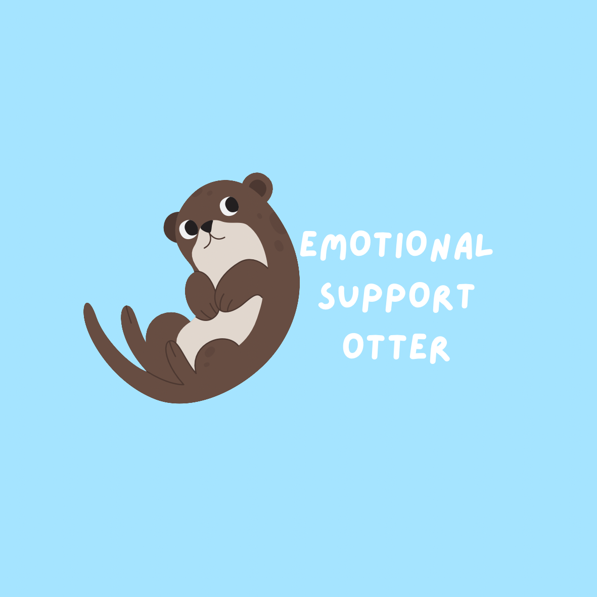 A round, 2-inch fridge magnet featuring a cartoon otter with 'Emotional Support Otter' text on a light blue background